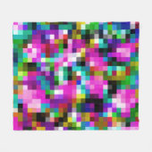 Karierte geometrische Pixel Fleecedecke (Vorderseite (Horizontal))