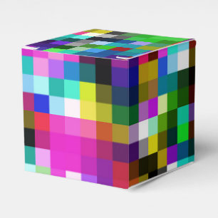 Karierte geometrische Pixel Geschenkschachtel