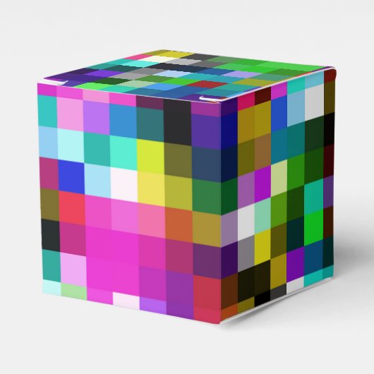 Karierte geometrische Pixel Geschenkschachtel (Vorderseite)