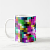 Karierte geometrische Pixel Kaffeetasse (Links)