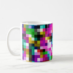 Karierte geometrische Pixel Kaffeetasse