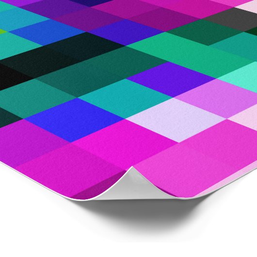 Karierte geometrische Pixel Poster (Ecke)
