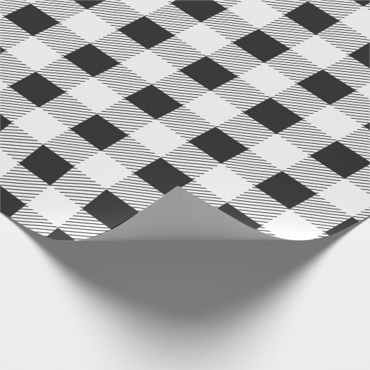 Karierte Geschenk-Schwarzweiss-Verpackung Geschenkpapier (Ecke)