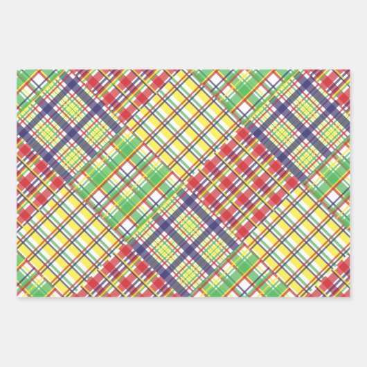 Karierte Geschenkpapier-Blätter aus Madras Geschenkpapier Set (Vorderseite 3)