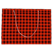 Karierte Geschenktasche mit klassischem Schwarz un Große Geschenktüte (Rückseite)