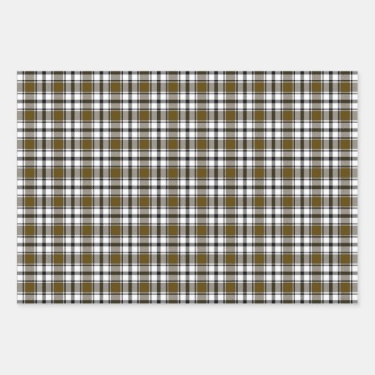 Karierte Geschenkwrap in Braun, Schwarz und Weiß H Geschenkpapier Set (Vorderseite 2)