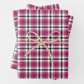 Karierte Geschenkwrap in Rosa, Weiß und Schwarz HA Geschenkpapier Set (Beispiel)