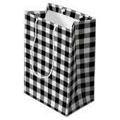Karierte Gingham-Geschenktasche Mittlere Geschenktüte (Rückseite Schrägansicht)