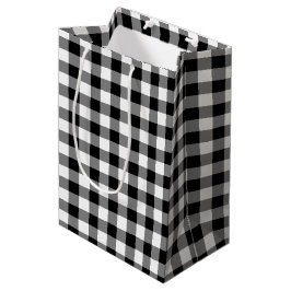 Karierte Gingham-Geschenktasche Mittlere Geschenktüte