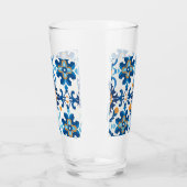 Karierte Glasflasche mit blauem und braunem Karo Glas (Links)