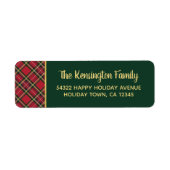 Karierte Goldene Fohlen-Script-Rücksendeadresse (Vorne)