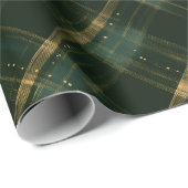 Karierte goldgrüne Weihnachten Geschenkpapier (Rolleneckpunkt)