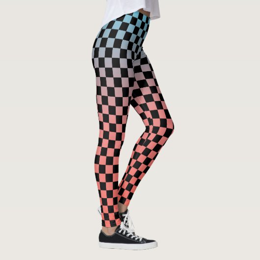 Karierte Gradient-Leggings Leggings (Rechts)