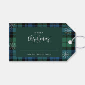 Karierte Green Blue Campbell Tartan Geschenkanhänger (Vorderseite (Horizontal))
