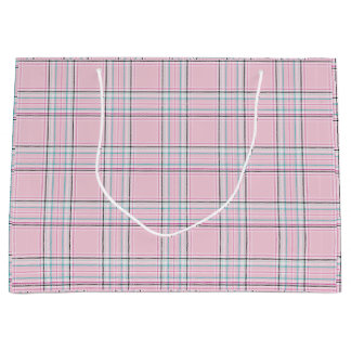 Karierte große Geschenktasche in Rosa Geschenktüte