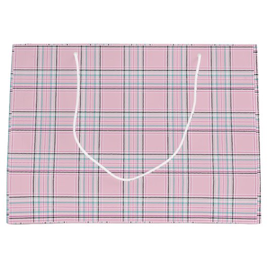 Karierte große Geschenktasche in Rosa Große Geschenktüte (Vorderseite)