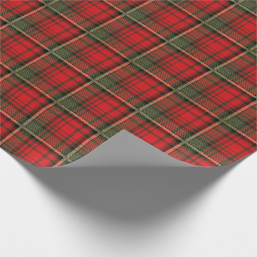 Karierte Grün- und Rothalbtage Geschenkpapier (Ecke)