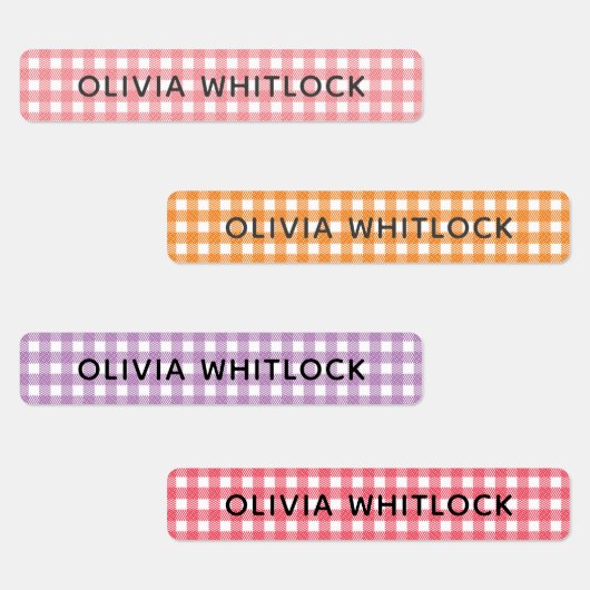 Karierte Grundschule Gingham Etiketten (Gruppe)