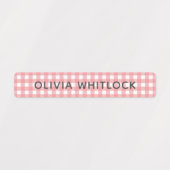 Karierte Grundschule Gingham Etiketten (Design 1)