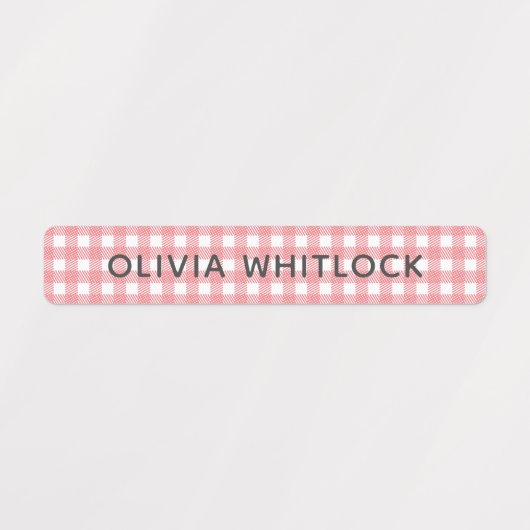 Karierte Grundschule Gingham Etiketten (Design 1)