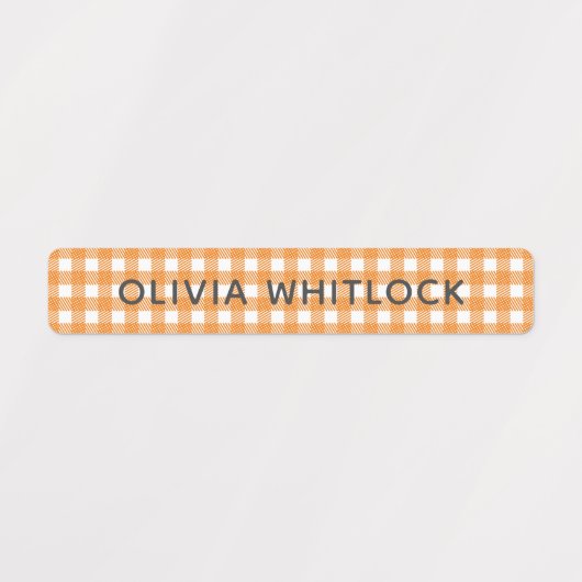 Karierte Grundschule Gingham Etiketten (Design 2)