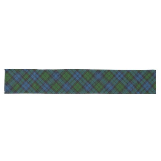 Karierte grüne Familie Rustikaler Tartan Großer Tischläufer (Horizontal)