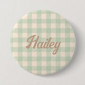 karierte grüne Gingham Gingham Button (Vorderseite)
