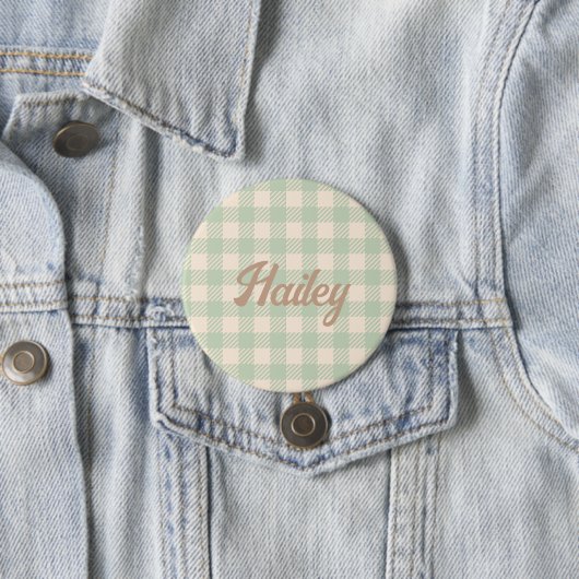 karierte grüne Gingham Gingham Button (Beispiel)