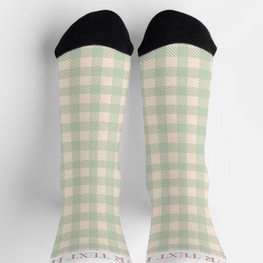 karierte grüne Gingham Gingham Socken (Oben)