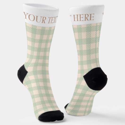 karierte grüne Gingham Gingham Socken (Gewinkelt)