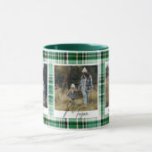 Karierte, grüne und weiße Stoffe Fotos Tasse (Zentrum)