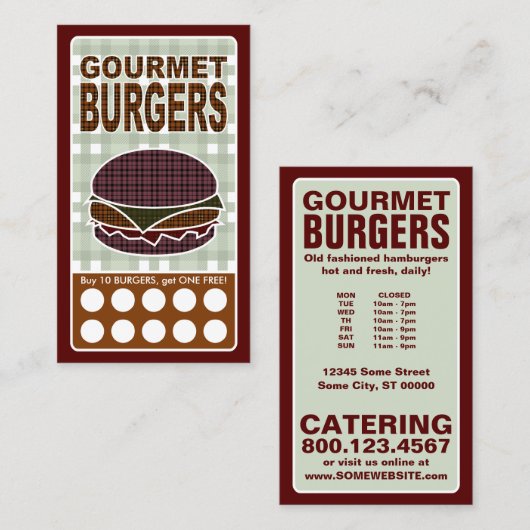 karierte Hamburger Treuekarte (Vorne/Hinten)