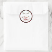 Karierte Happy Holidays Runder Aufkleber (Tasche)