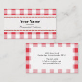 Karierte hausgemachte rote und weiße Rustikale Visitenkarte (Vorne/Hinten)