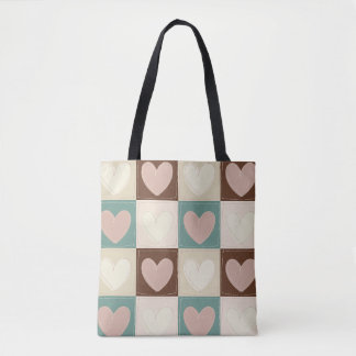 Karierte Herzen Gitter Tasche