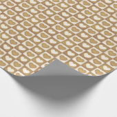 Karierte Herzen in blonder Creme Geschenkpapier (Ecke)
