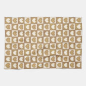 Karierte Herzen in blonder Creme Geschirrtuch (Horizontal)