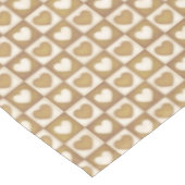 Karierte Herzen in blonder Creme Tischdecke (Schrägansicht)