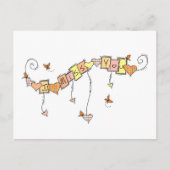 Karierte Herzen und Schmetterlinge, ich vermisse d Postkarte (Vorderseite)