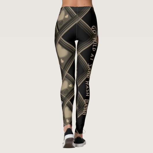 Karierte Herzpferde des Sand-Wäsche-Beckens Leggings (Rückseite)