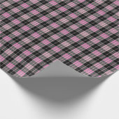 Karierte Hintergrundfarbe Schwarz und Rosa Geschenkpapier (Ecke)