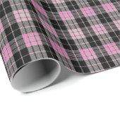 Karierte Hintergrundfarbe Schwarz und Rosa Geschenkpapier (Rolleneckpunkt)