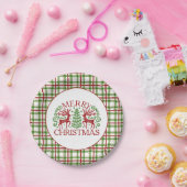 Karierte Hirschweihe Pappteller (Party)