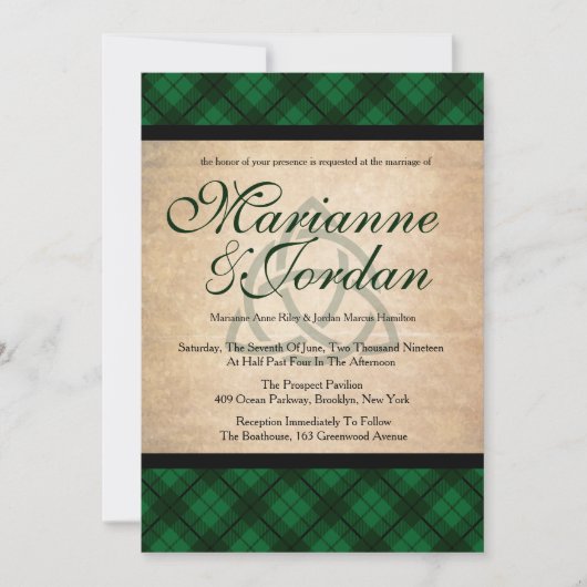 Karierte Hochzeit Einladung (Vorderseite)