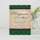 Karierte Hochzeit Einladung (Stehend Vorderseite)