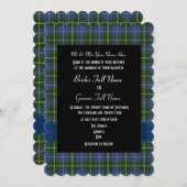 Karierte Hochzeit in Blau und Grün Einladung (Vorne/Hinten)