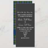 Karierte Hochzeit in Blau und Grün Einladung (Vorne/Hinten)