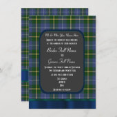 Karierte Hochzeit in Blau und Grün Einladung (Vorne/Hinten)