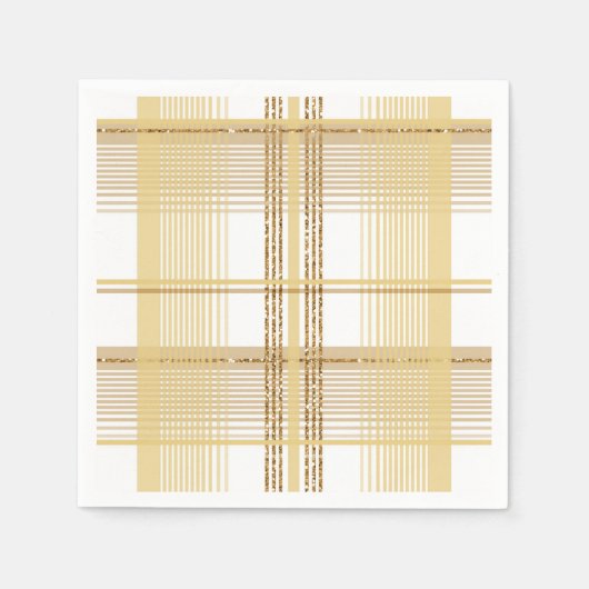 Karierte Hochzeit mit Goldkarton Serviette (Vorderseite)