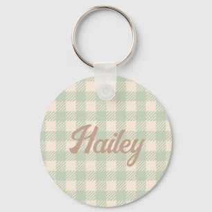 karierte Hochzeit mit lichtdurchlässigem Gingham Schlüsselanhänger